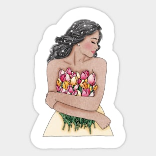 Tulip Girl Sticker